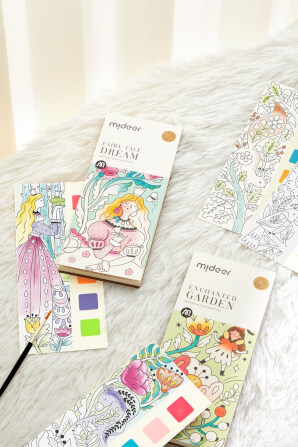  เซ็ทสมุดภาพระบายสีน้ำพกพาสร้างจินตนาการได้ทุกที่- ลายป่ามหัศจรรย์ MIDEER MD4194_1